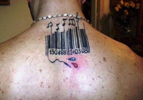 Barcode Tattoo Li Guy's Back