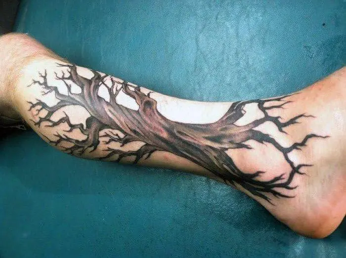 Oak Tattoo On Ankle