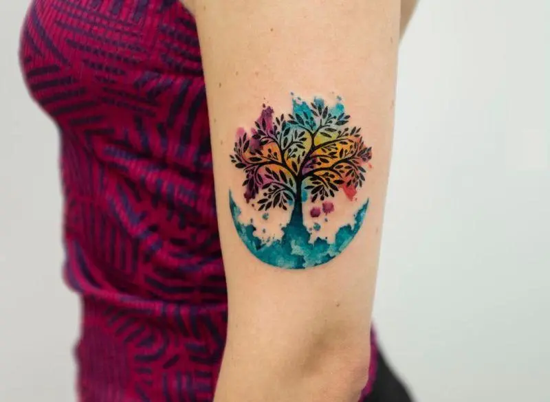 Beautiful tree of life tattoo on hand