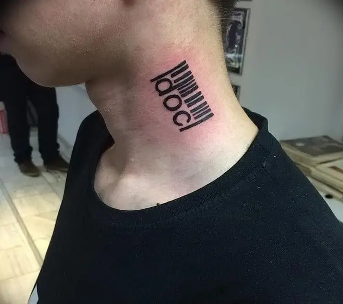 Doc Tattoo On Guy's Neck