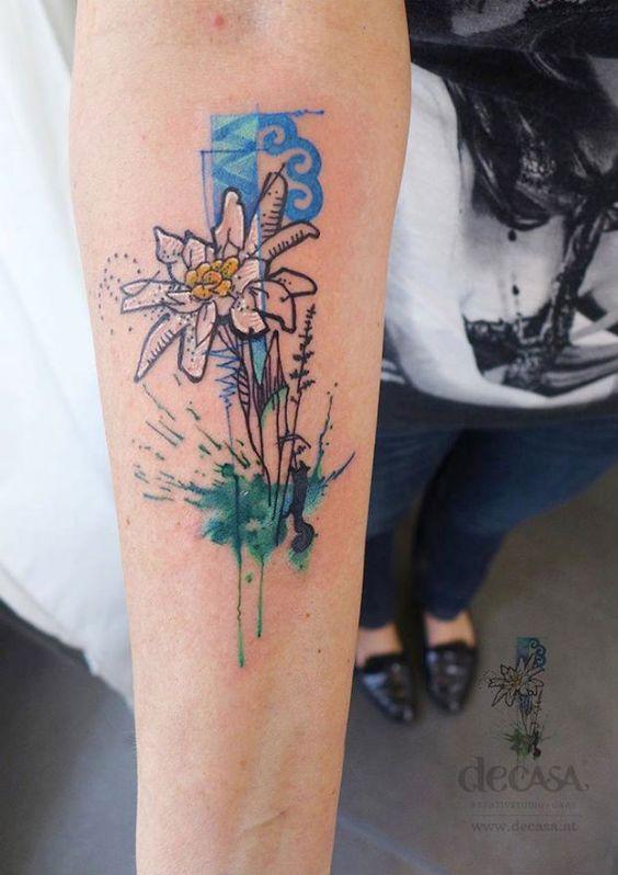 Edelweiss tattoo meaning, photos and the best sketches