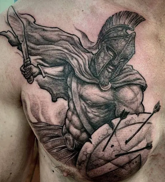 Spartacus tattoo on the body