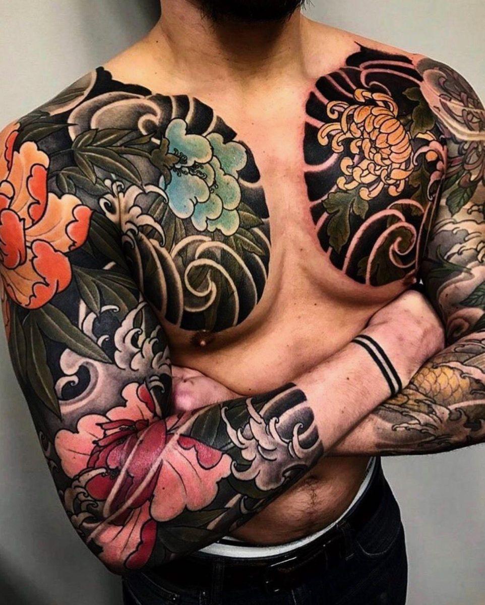 Tattoo Japanese na ogwe aka abụọ