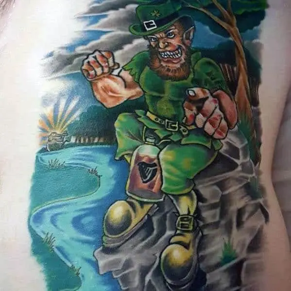 tag nrho rov qab leprechaun tattoo