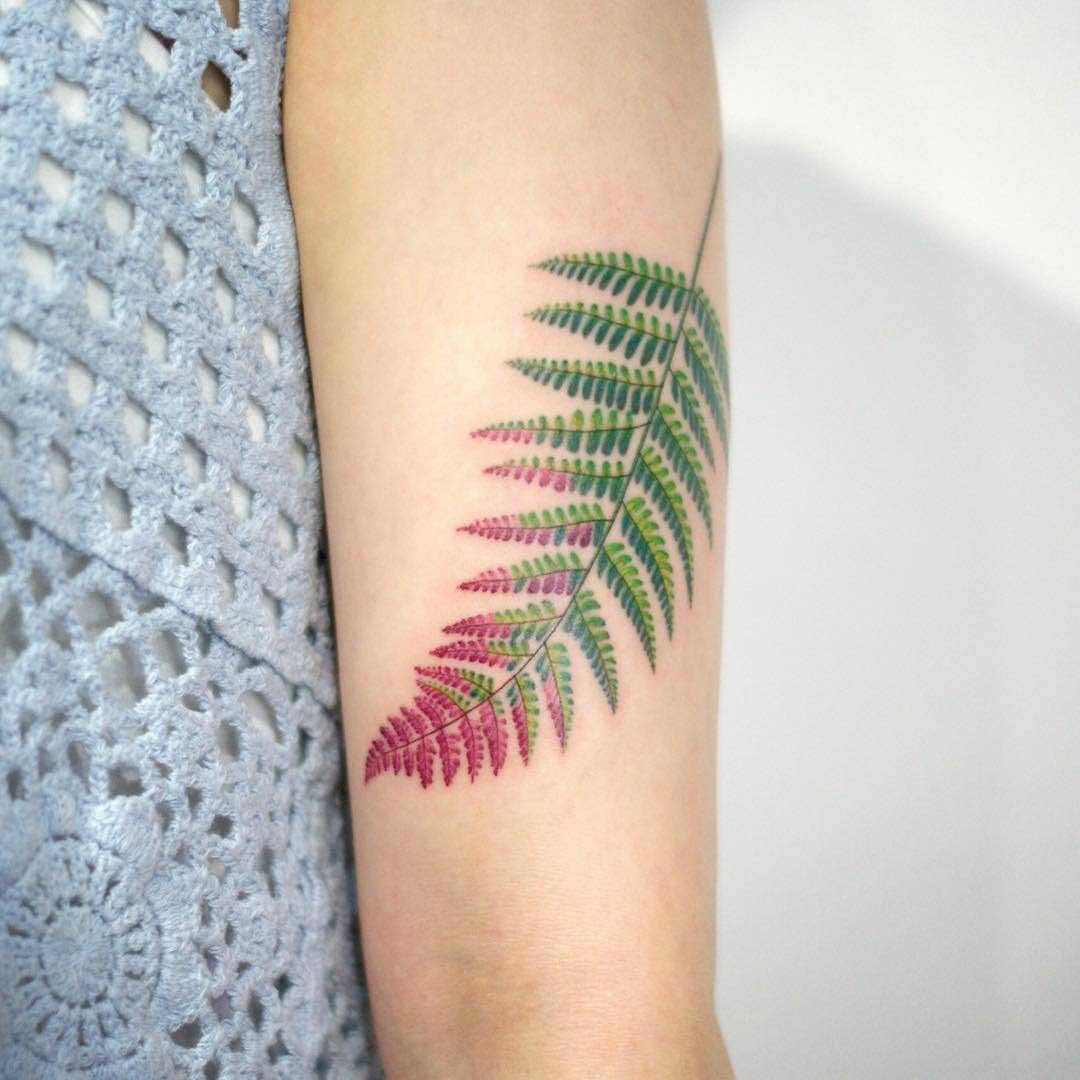Fern Leaf Tattoo On Hand.