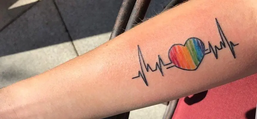 heart and heart tattoo lgbt