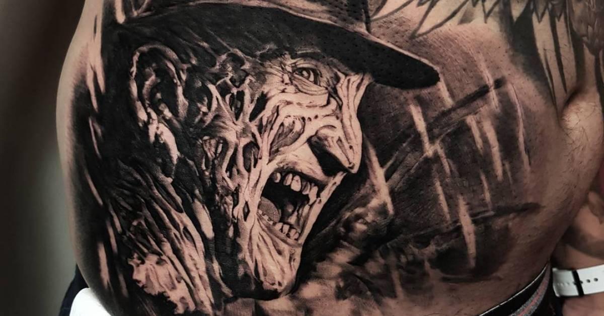realistinen tatuointi Freddy Kruegerin kanssa
