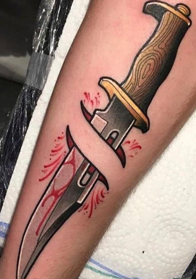 The meaning and photo of a knife tattoo (sword, dagger) - All about the  tattoo