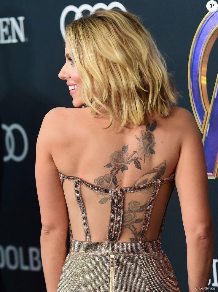 Scarlett Johansson tatuiruotė ant nugaros