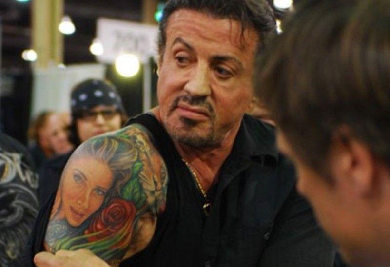 Sylvester Stalone Tattoo On Shoulder