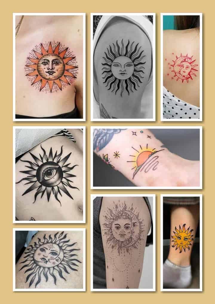 105 татуировок с солнцем (и их значение): 10 типов