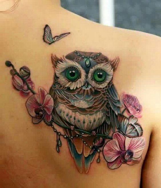 108 tatuagens de coruja e fada para mulheres