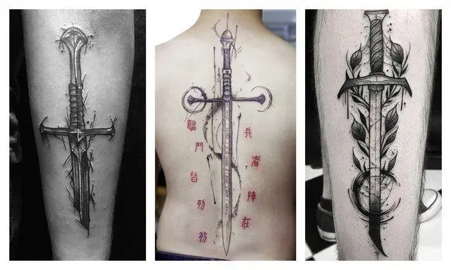 Ama-120 Sword Tattoos: Imiklamo Engcono Kakhulu Nezincazelo