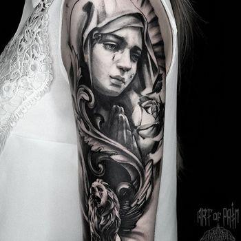 170 tatueringar av Jungfru Maria: ritningar och mening