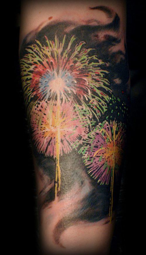 65 tetovaža vatrometa: dizajn i značenje