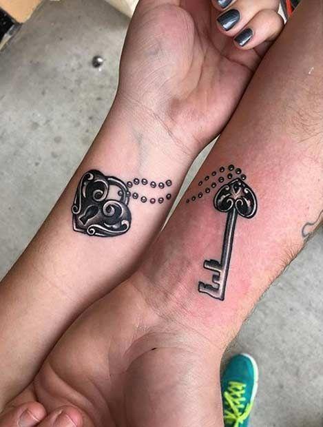 75 тетоважа за парове: љубавне идеје и значење