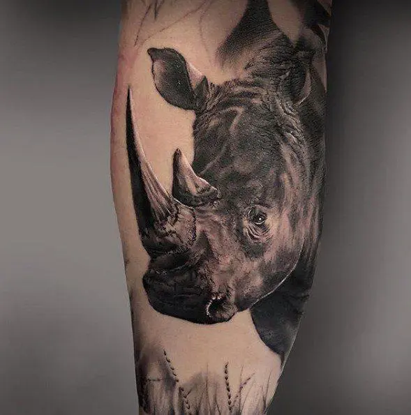 79 Rhinoceros tattoo: ການອອກແບບແລະຄວາມາຍ