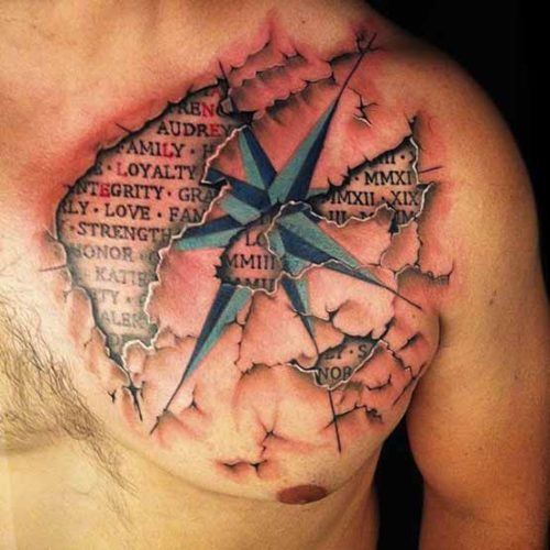 + более 120 фото татуировок на груди для мужчин