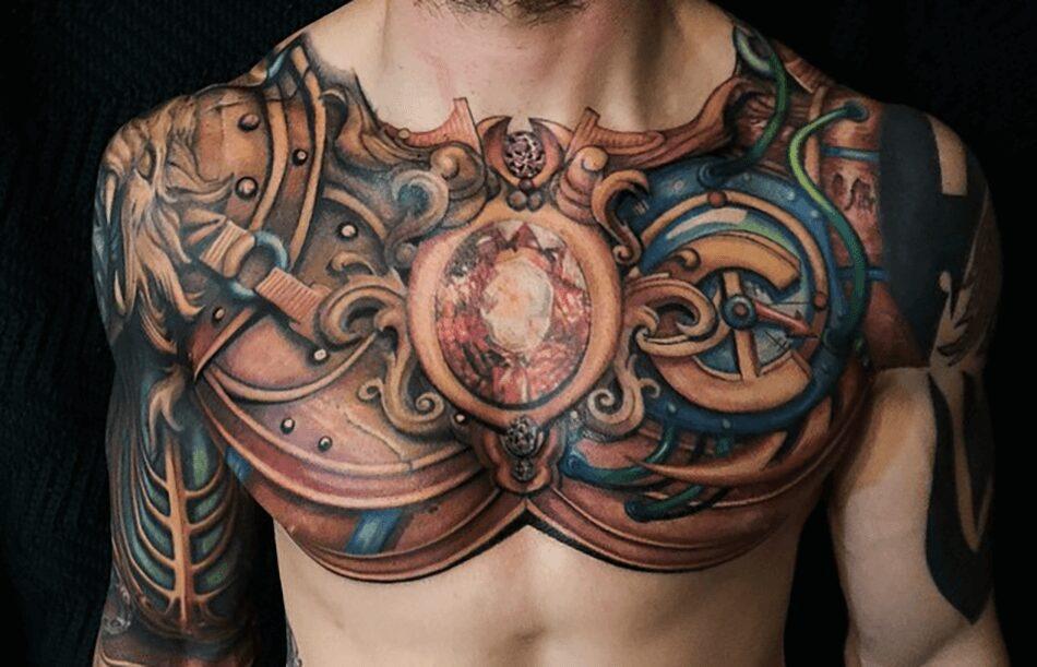 + više od 120 fotografija tetovaža na grudima za muškarce