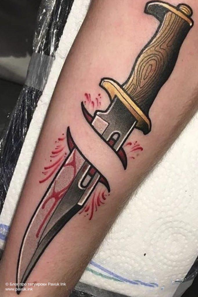 Идеје и значење тетоваже ножем и бодежом