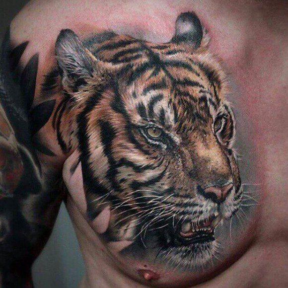 Imaxes e significado da tatuaxe de tigre