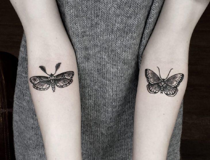美しい蝶のタトゥー»男性と女性のためのアイデア、スケッチ、意味