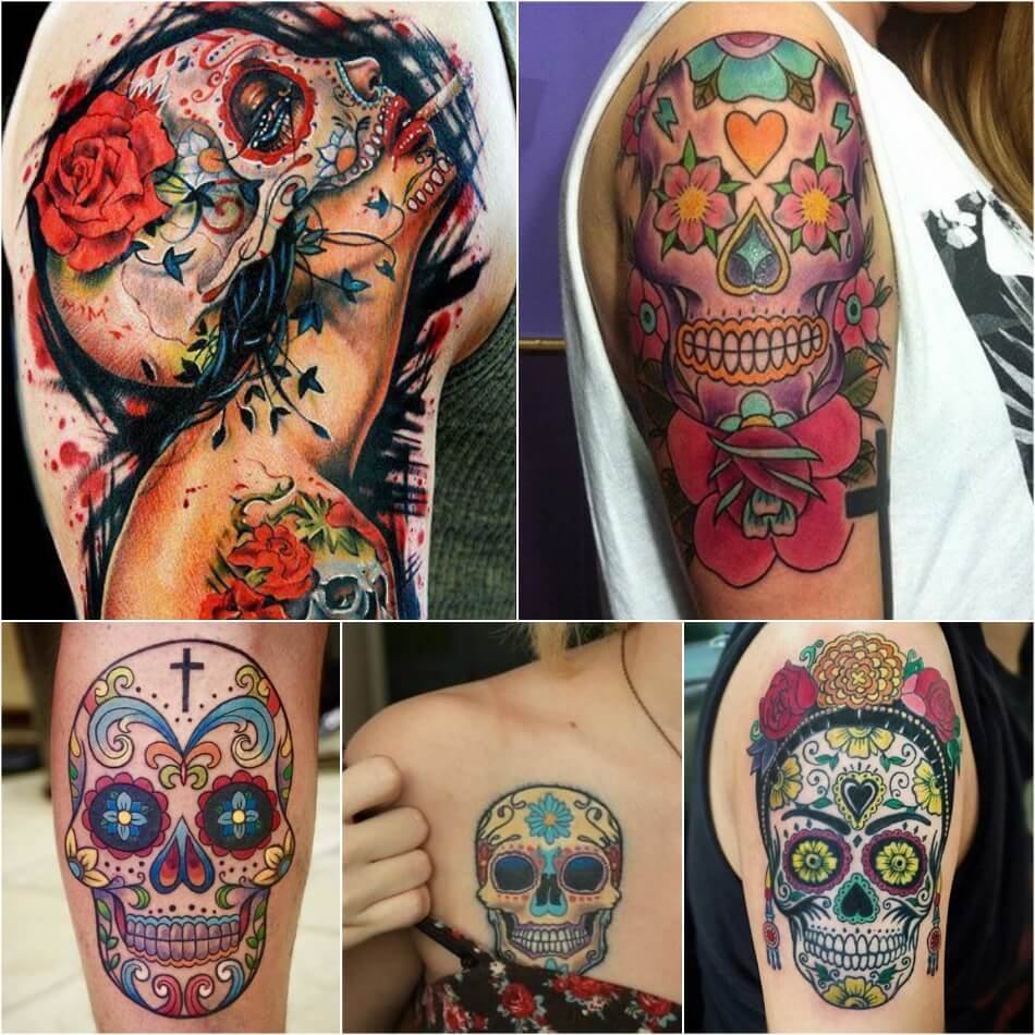 Cool Mexican skull tattoo