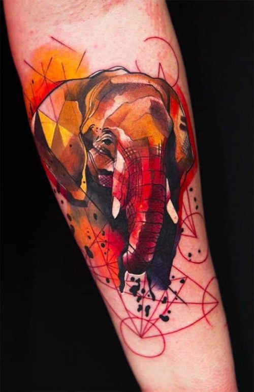 Мужские татуировки слона, невероятные дизайны