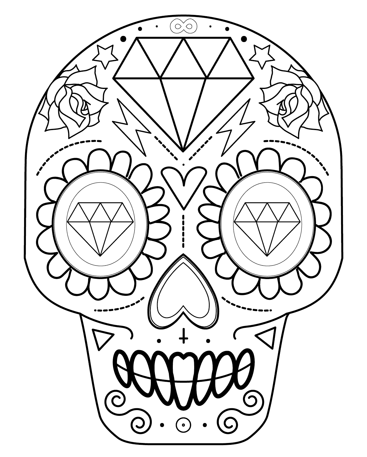 Мексиканский череп раскраска