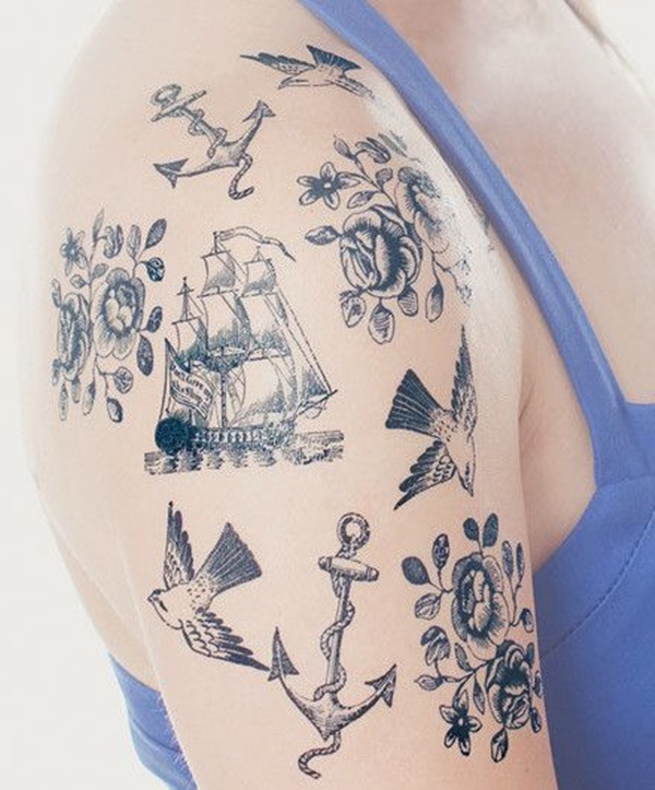 Оригинальные и креативные татуировки якоря для женщин