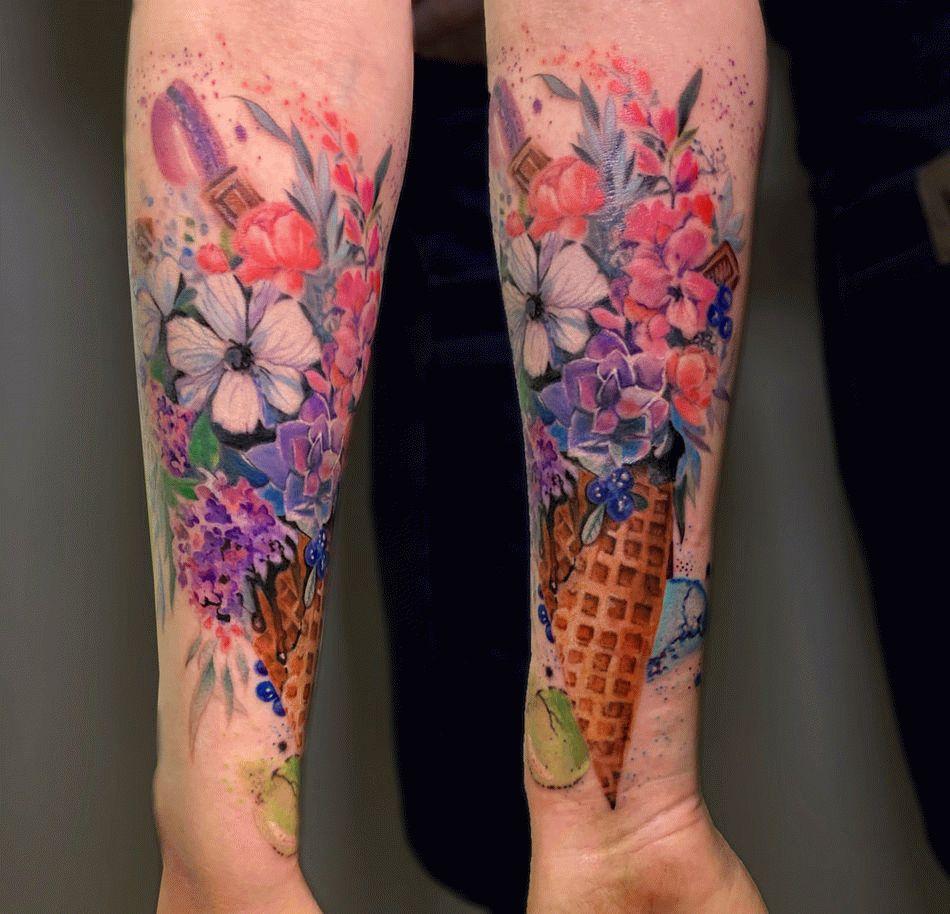 Tatuatges originals amb pinzellades i tocs de color