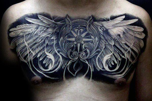40 wing tattoos on chest. What do they symbolize? — All about tattoo