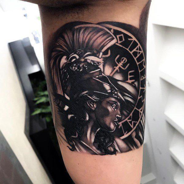 Богиня афина в черно-белом потрясающие идеи татуировки с эскизами и темным искусством
