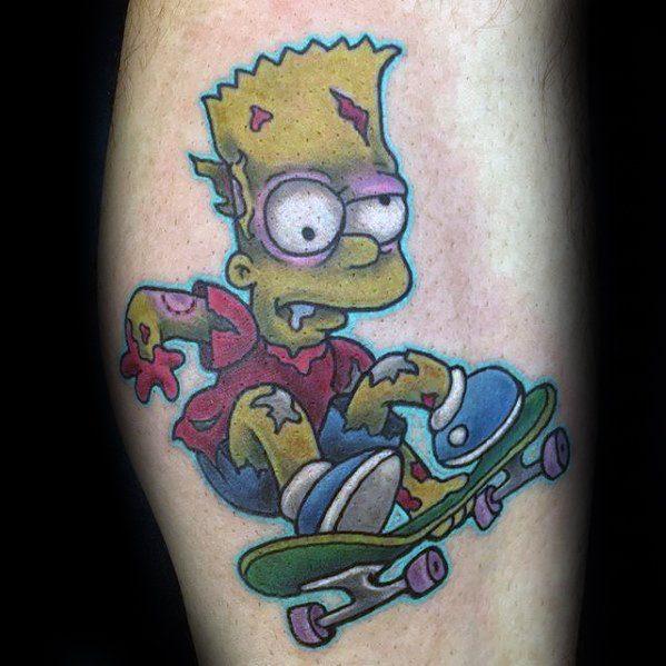Барт симпсон с бонгом тату