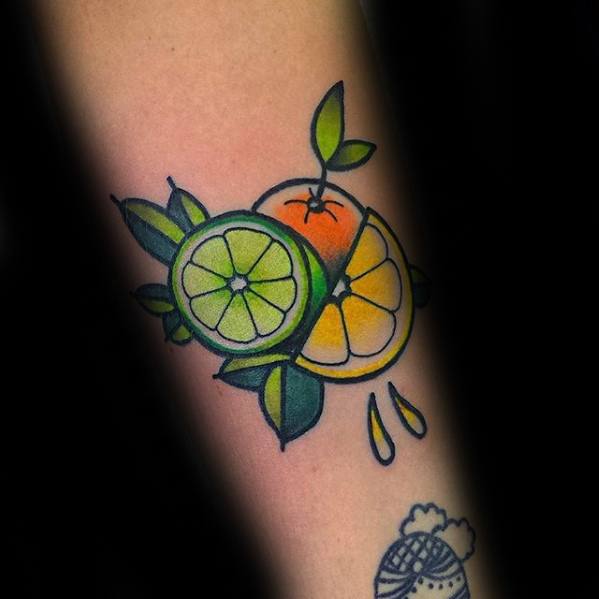 Лимонная татуировка для мужчин 64