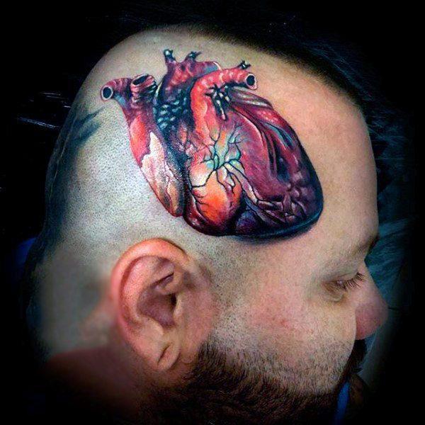реалистичное анатомическое тату в форме сердца 107