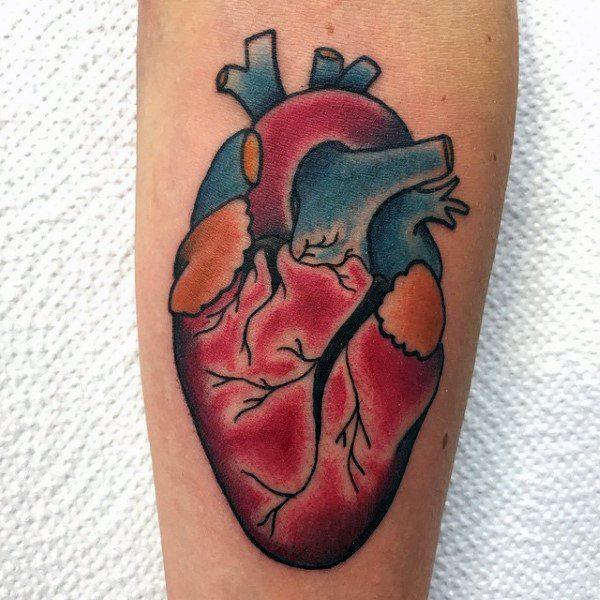 реалистичное тату анатомическое сердце 127