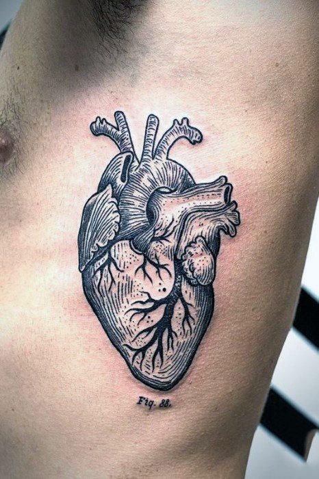 реалистичное тату анатомическое сердце 17