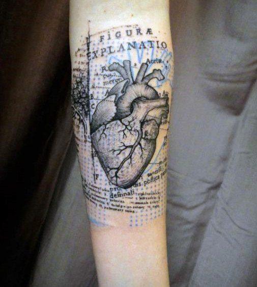 реалистичная анатомическая татуировка в форме сердца 21