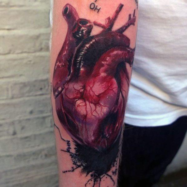 реалистичное тату анатомическое сердце 31