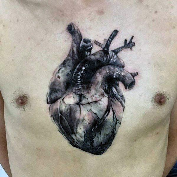 реалистичное анатомическое тату в форме сердца 95