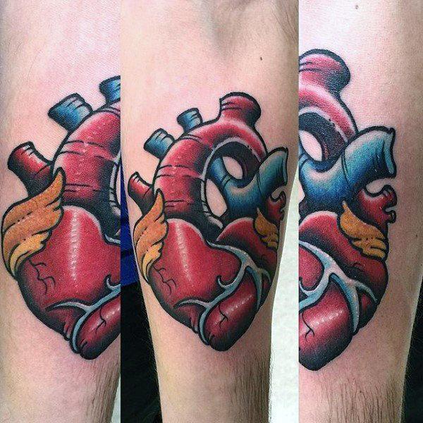 реалистичная анатомическая татуировка в форме сердца 99