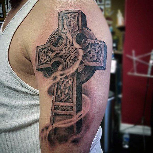 тату кельтский крест 333.