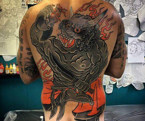 татуировка японского демона oni 19
