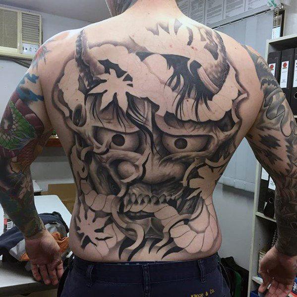 татуировка японского демона oni 55