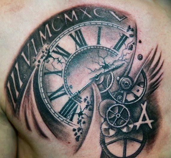 часы тату 123