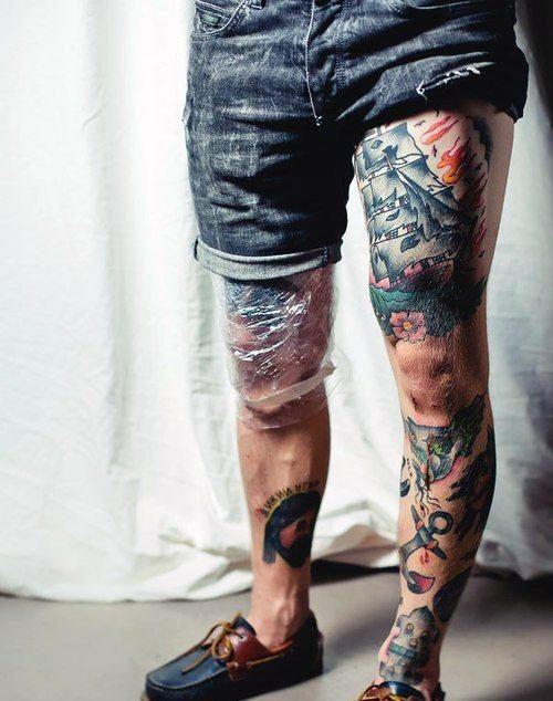татуировка на ноге 373