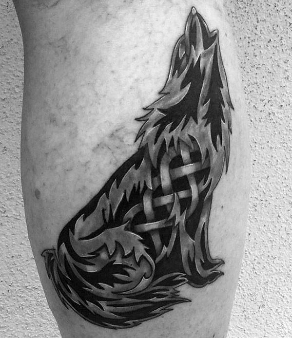 кельтский волк тату 01