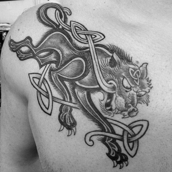 кельтский волк тату 05