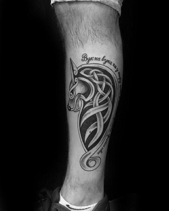 кельтский волк татуировка 15